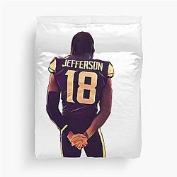 Justin Jefferson posing Duvet Cover