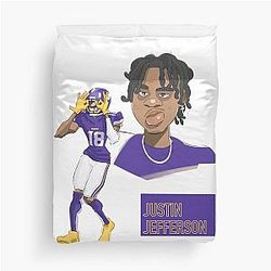 Justin Jefferson Griddy Duvet Cover