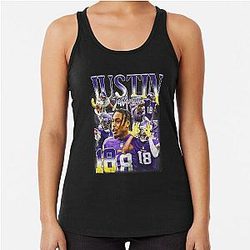 Justin Jefferson Retro Racerback Tank Top