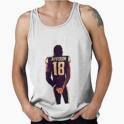Justin Jefferson posing in a tank top