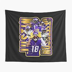 Justin Jefferson Football Star Artwork Tapestry