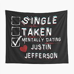 Mentally Dating Justin Jefferson Tapestry