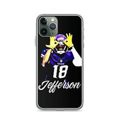 Justin Jefferson Vikings Football Phone Case Compatible iPhone 12 11 XS XR 8 7 6 Samsung Galaxy Note S9 S10 S20 Ultra Plus Thermoplastic Polyurethane Shock-Absorbent