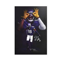 Sports Poster Justin Jefferson Canvas Poster Wall Art Decor Print Picture Paintings for Living Room Bedroom Decoration Unframe 12x18inch