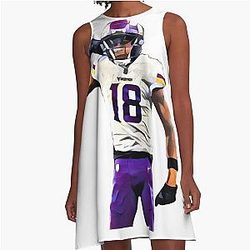 Justin Jefferson 18 Flex A-Line Dress