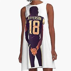 Justin Jefferson posing A-Line Dress