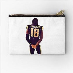 Justin Jefferson posing Zipper Pouch