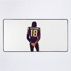Justin Jefferson posing Desk Mat