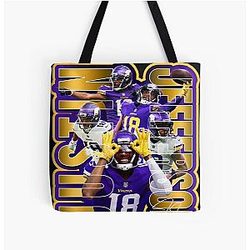 Justin Jefferson Football Star Artwork Tote Bag