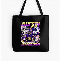 Justin Jefferson Collage All Over Print Tote Bag