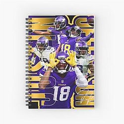 Justin Jefferson Football Star Artwork Notebook