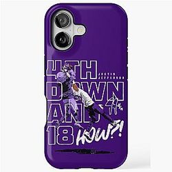 Justin Jefferson 4th Down And 18 iPhone Tough Case