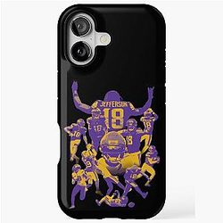 Justin Jefferson MVP Purple Gold iPhone Tough Case