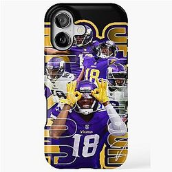 Justin Jefferson Football Artwork iPhone Case