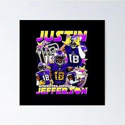 Justin Jefferson Collage Poster