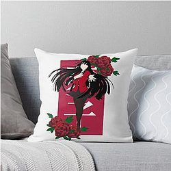 Yumeko Jabami Kakegurui Anime Floral Throw Pillow