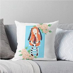Runa Yomozuki - Kakegurui Anime Floral Print Throw Pillow