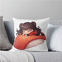 Compulsive Kakegurui Chibi Sushi Kawaii Gambler Throw Pillow