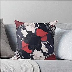 Kakegurui Kirari Momobami and Sayaka Igarashi Spread Throw Pillow