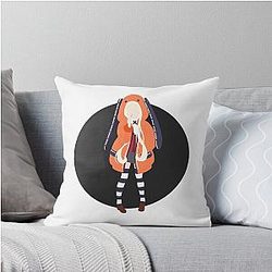 Runa Yomozuki - Kakegurui minimalist anime print dark version Throw Pillow