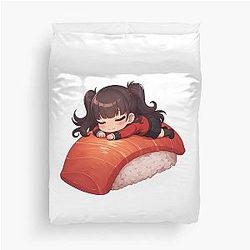 Kakegurui Chibi Sushi Kawaii Playful Gambler Duvet Cover
