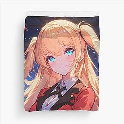 Mary Saotome Kakegurui Anime Girl Gambling Chaos Duvet Cover