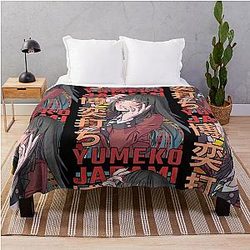 Yumeko Jabami Kakegurui Retro Anime Design Throw Blanket
