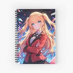 Mary Saito Kakegurui Anime Girl Waifu Gambling Cards Spiral Notebook