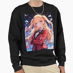 Mary Saotome Kakegurui Game Gambling Cards Neon Energy Pullover Sweatshirt