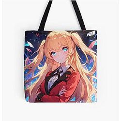 Mary Saotome Kakegurui Anime Girl Waifu Gambling Card Neon Chaos All Over Print Tote Bag