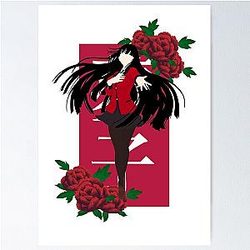Yumeko Jabami Kakegurui Anime Print Floral Version Poster