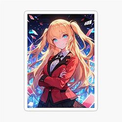 Mary Saotome Kakegurui Anime Girl Gambling Cards Neon Chaos Sticker