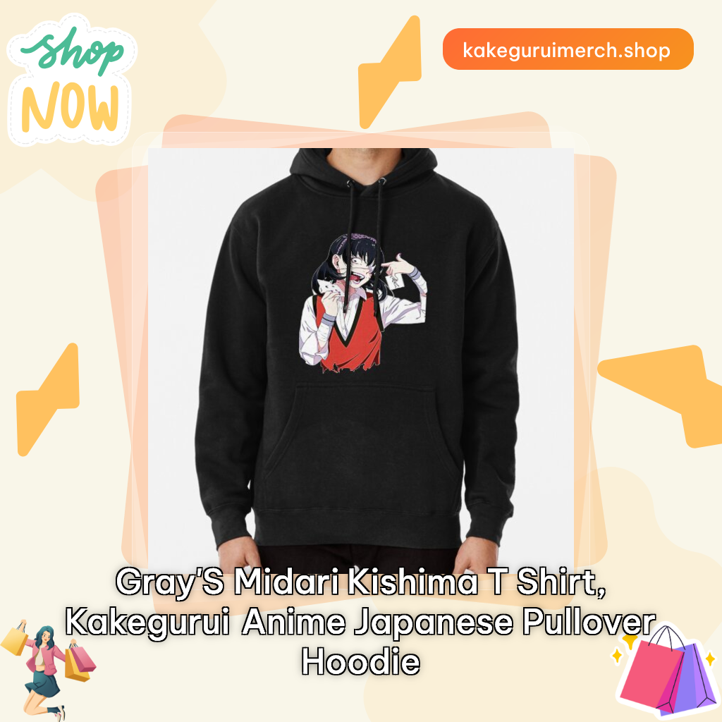Gray's Midari Kishima T Shirt, Kakegurui Anime Japanese Pullover Hoodie