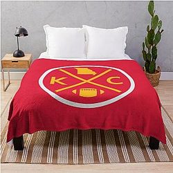 Retro Kansas City Football Embroidered Vintage KC Throw Blanket