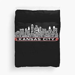 Kansas City Football Team Player Roster Kansas City Skyline Duvet Cover
