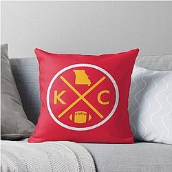 Retro Kansas City Football Emblem Vintage KC Pillow
