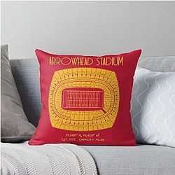 Kansas City Chiefs Arrowhead Stadium Throw Pillow