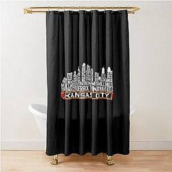 The Kansas City skyline of the football team Shower Curtain