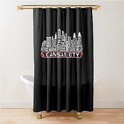 Kansas City Football Team Player Roster Kansas City Skyline Shower Curtain