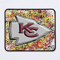Revamped Kansas City Chiefs Logo with Splatter Background Mouse Pad