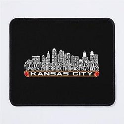 The Kansas City skyline of the Kansas City football team mouse pad