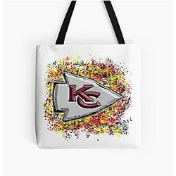 Revamped Kansas City Chiefs Logo With Splatter Background Tote Bag