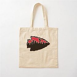 Kansas City Chiefs Arrowhead KC Skyline Be the Reaper KC Tailgating Apparel Cotton Tote Bag