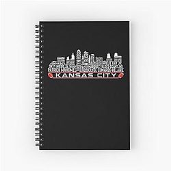 Kansas City Football Team 23 Player Roster Spiral Notebook