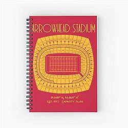 Kansas City Chiefs Arrowhead Stadium Poster Print Spiral Notebook