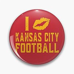 I Love Kansas City Football Vintage Distressed For Ladies Wife Pin