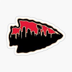 Kansas City Chiefs Arrowhead KC Skyline Kansas City Tailgating Apparel Sticker