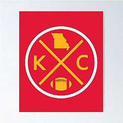 Retro Kansas City Football Emblem Poster