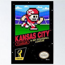 Kansas City Chiefs 8-bit Videogames Poster
