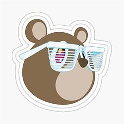 Kanye West Graduation Bear Takashi Murakami Style Art T-Shirt Sticker